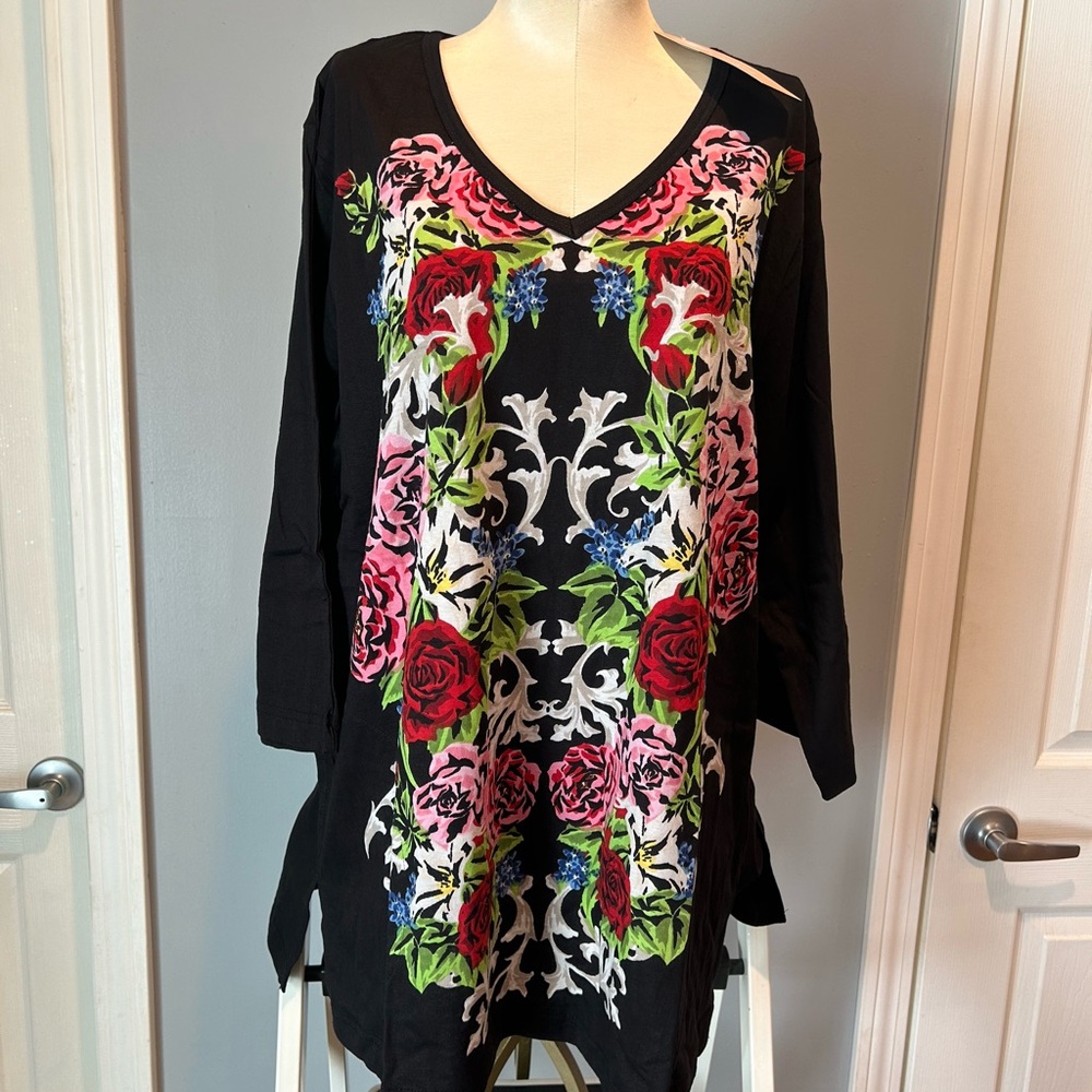 Mirror of flowers tunic